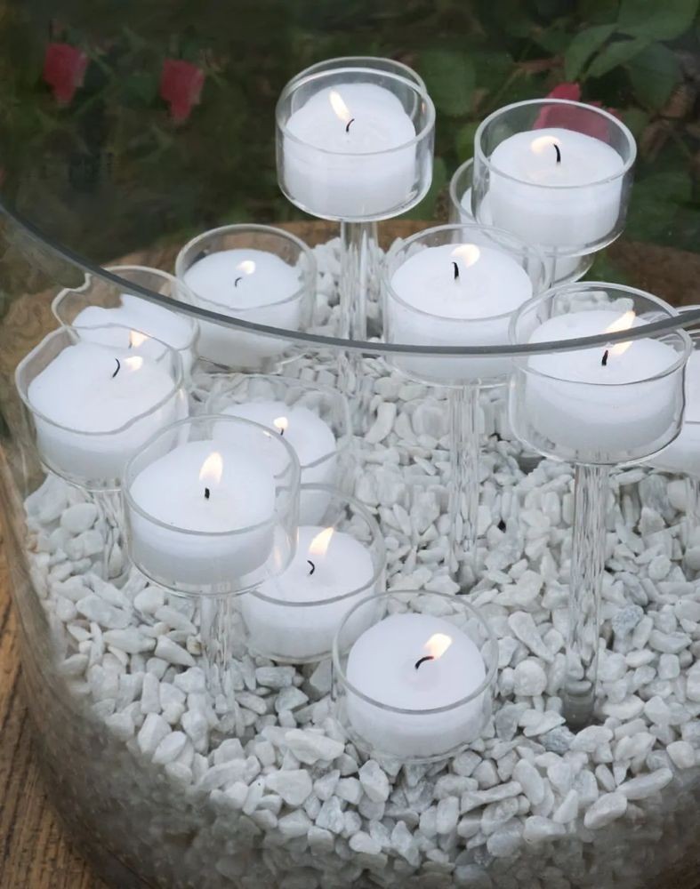 Skleněný svícen zápich na čajovou svíčku - 20cm Mars & More Skleněný svícen zápich na čajovou svíčku - 20cm Mars & More