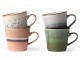 4ks retro hrnek na Cappuccino 70s virgo - 12*9,5*8,5cm / 300ml HKLIVING