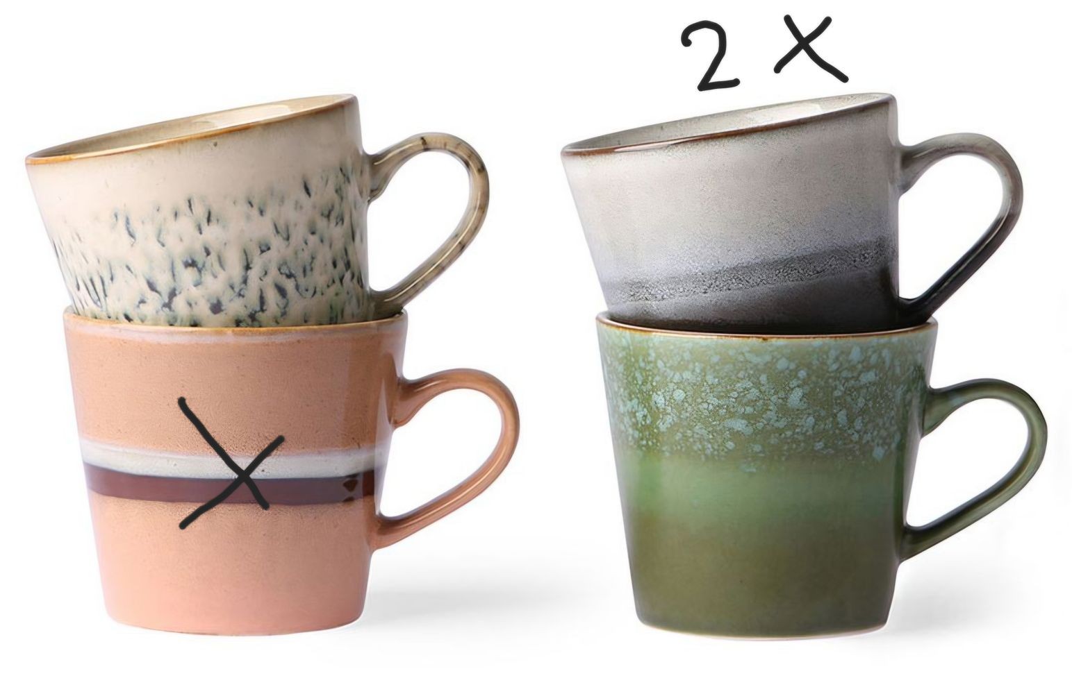 4ks retro hrnek na Cappuccino 70s virgo - 12*9,5*8,5cm / 300ml HKLIVING 4ks retro hrnek na Cappuccino 70s virgo - 12*9,5*8,5cm / 300ml HKLIVING