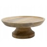 Přírodní dřevěný podnos na dort na noze Wood Cake - Ø 25*10 cm