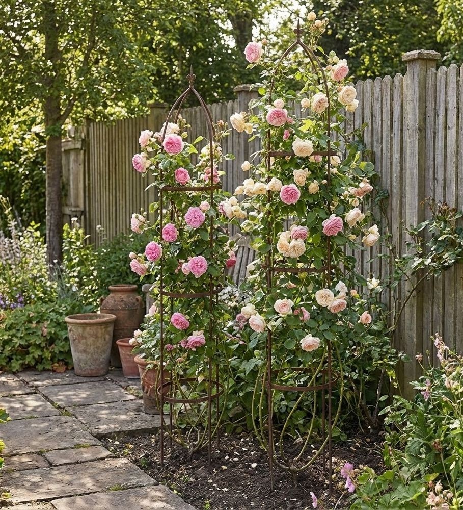 Set 2x treláž na pnoucí květiny Flowers - 31*31*180 / 26*26*162 cm Clayre & Eef Set 2x treláž na pnoucí květiny Flowers - 31*31*180 / 26*26*162 cm Clayre & Eef