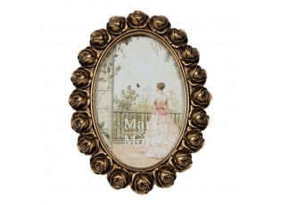 Bronzový antik fotorámeček s růžičkami - 15*2*20cm / 10*15 cm