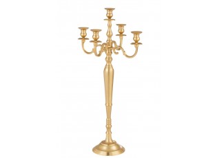 Zlatý 5-ti ramenný kovový svícen Goldmy - Ø 35*63cm