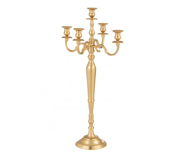 Zlatý 5-ti ramenný kovový svícen Goldmy - Ø 35*63cm J-Line by Jolipa