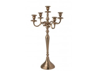 Champagne zlatý 5-ti ramenný kovový svícen Goldmy - Ø 35*63 cm