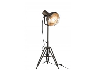 Stojací lampa kulatá v kovově šedé barvě - 35*30*93 cm