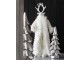 Bílá dekorace stojící jelen v kožíšku Deer - 32*21*92 cm J-Line by Jolipa