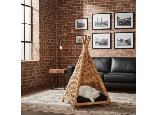 Ratanový pelíšek Miauw Miauw pro kočku - 45*45*72 cm