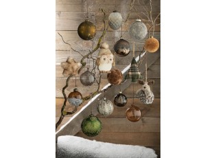 4ks šedá zlatá vánoční skleněná ozdoba Cleo - Ø 10 cm