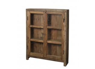 Hnědá antik dřevěná vitrína z recyklovaného dřeva Grimaud - 85*18*105 cm