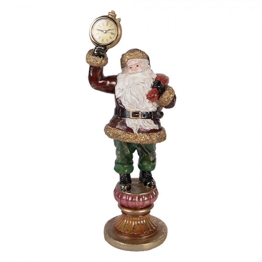 Christmas Decoration Figurine Santa Claus 15x13x39 Cm Red Plastic - 15*13*39 cm