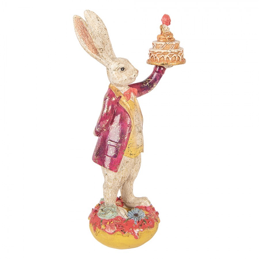 Decorative Figurine Rabbit 14x10x30 Cm Beige Plastic - 14*10*30 cm