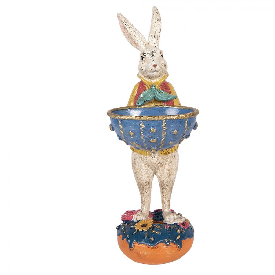 Decorative Figurine Rabbit 12x10x28 Cm Beige Plastic - 12*10*28 cm