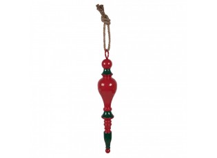 Christmas Ornament ? 8x41 Cm Red Green Metal - ? 8*41 cm