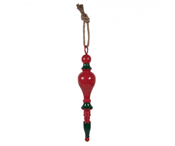 Christmas Ornament ? 8x41 Cm Red Green Metal - ? 8*41 cm Clayre & Eef