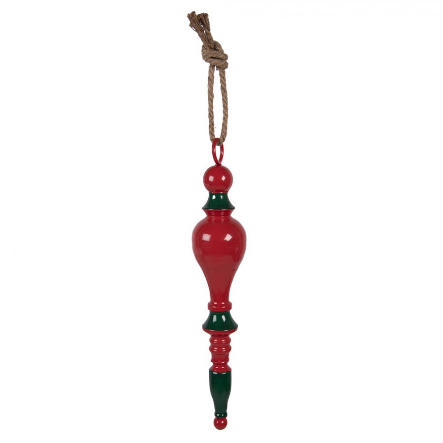 Christmas Ornament ? 8x41 Cm Red Green Metal - ? 8*41 cm