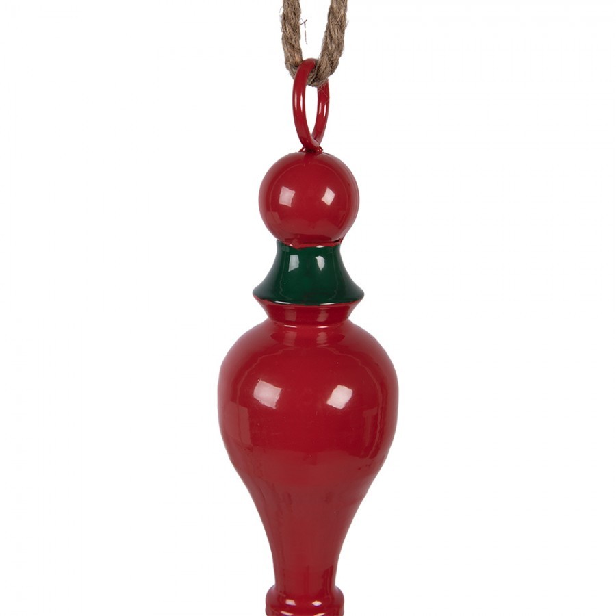Christmas Ornament ? 8x41 Cm Red Green Metal - ? 8*41 cm