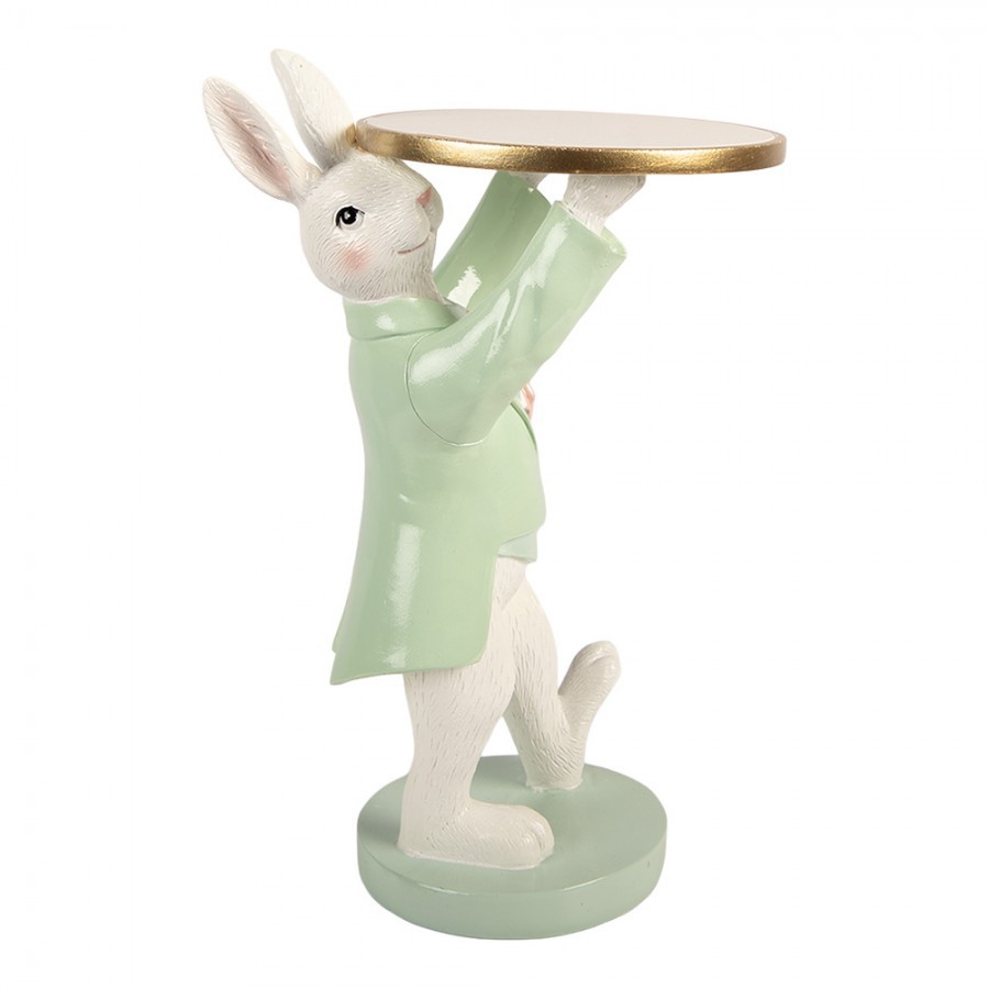 Decorative Figurine Rabbit 19x14x28 Cm White Plastic - 19*14*28 cm