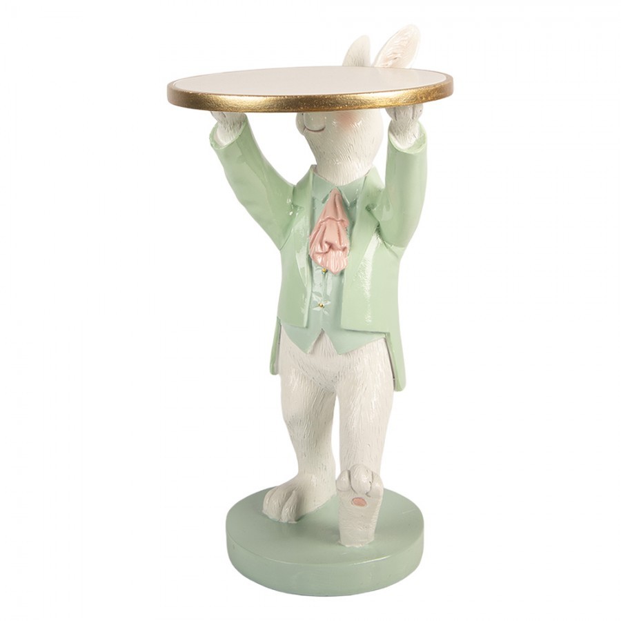 Decorative Figurine Rabbit 19x14x28 Cm White Plastic - 19*14*28 cm