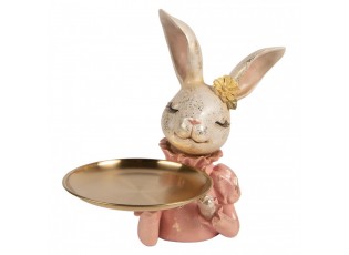 Dekorace zaječí slečna se zlatou patinou a podnosem - 27*24*30 cm