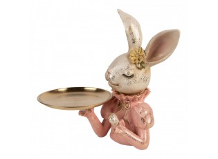 Dekorace zaječí slečna se zlatou patinou a podnosem - 27*24*30 cm