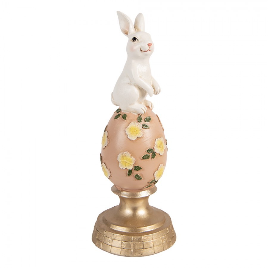 Dekorace králík na květovaném vajíčku - Ø 10*26 cm