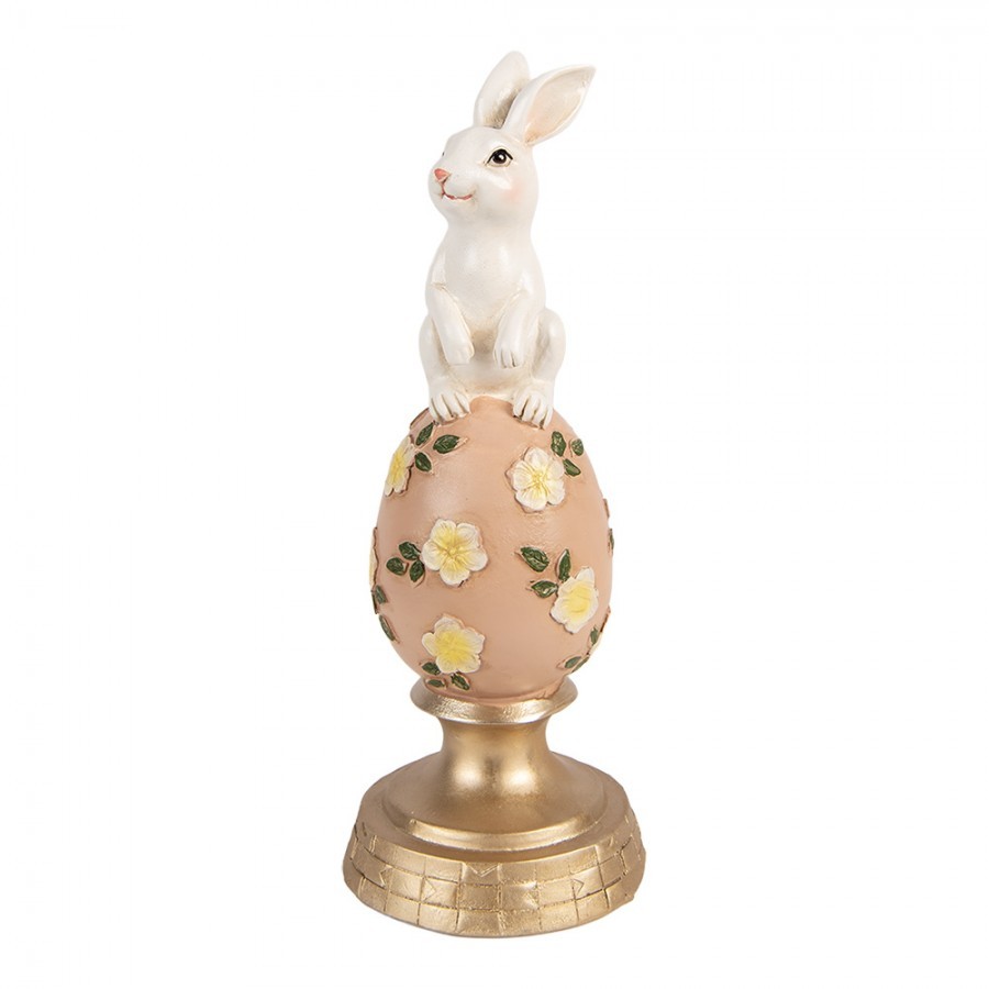 Dekorace králík na květovaném vajíčku - Ø 10*26 cm
