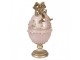 Růžovo-zlatá dekorace figurka zdobené vajíčko - Ø 15*31 cm Clayre & Eef