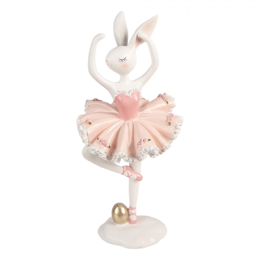 Dekorace králík baletka v růžové sukýnce - 16*16*35 cm