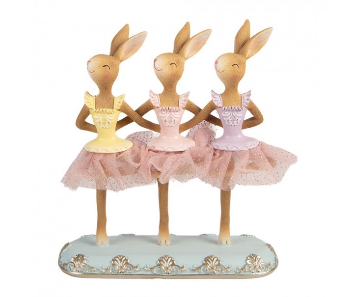 Dekorace tančící králíčci v sukýnkách - 23*8*25 cm Clayre & Eef