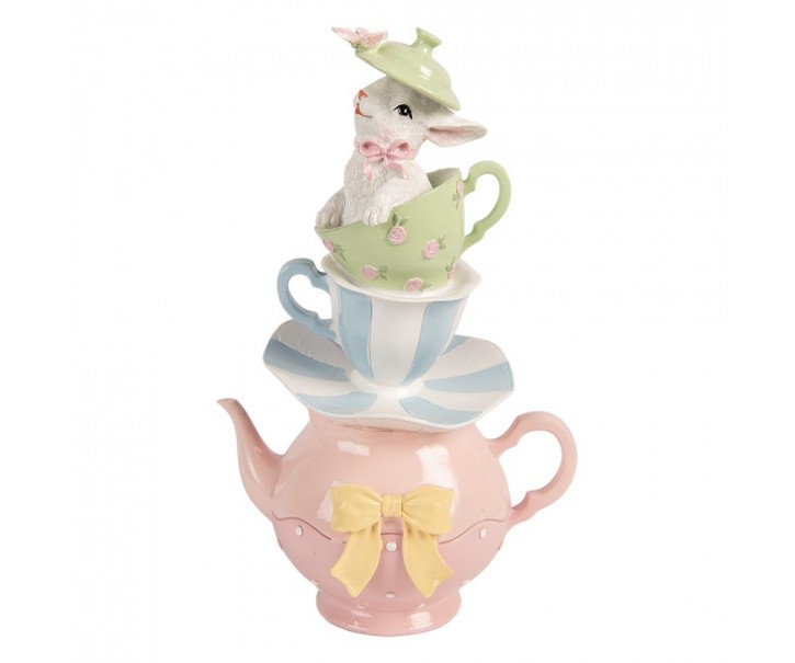 Decorative Figurine Rabbit 16x13x26 Cm White Plastic - 16*13*26 cm Clayre & Eef