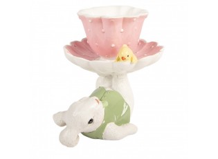 Decorative Figurine Rabbit 20x14x17 Cm White Plastic - 20*14*17 cm