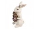 Dekorace králík s čoko věncem a maceškami - 17*16*30 cm Clayre & Eef