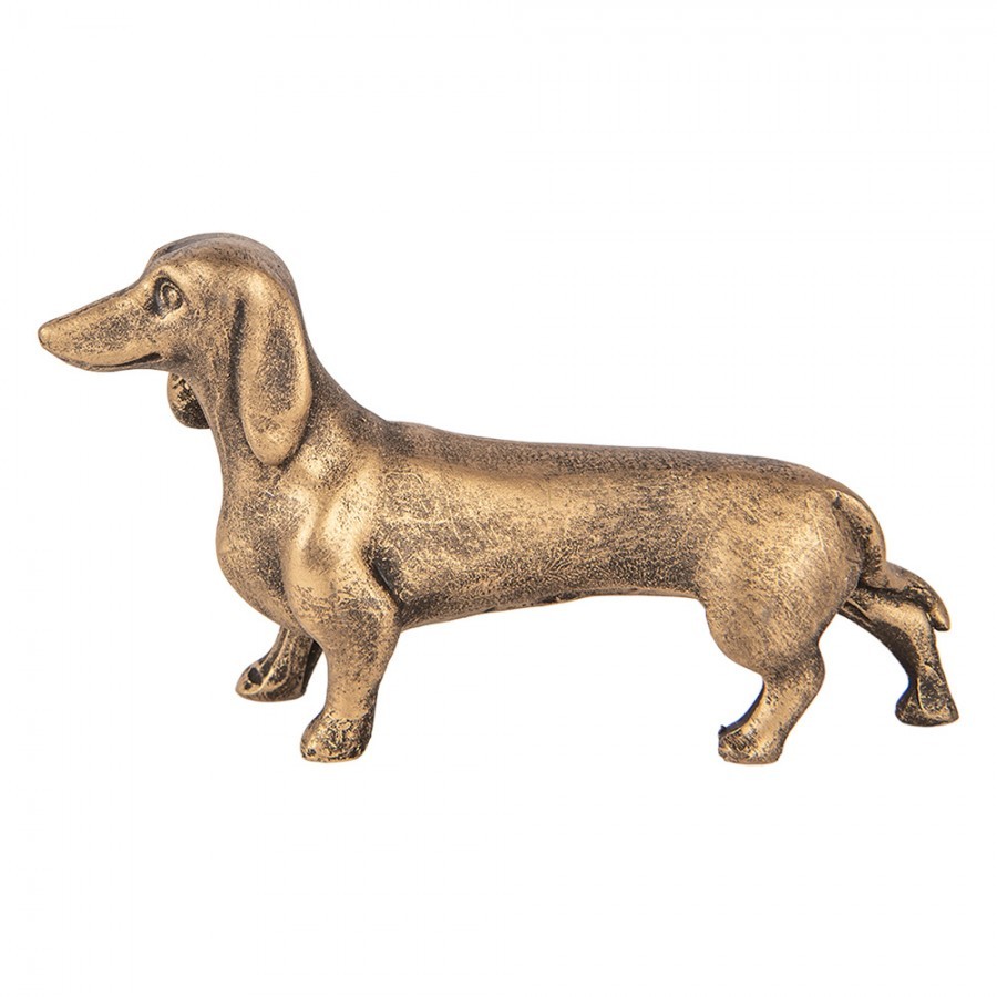 Decorative Figurine Dog 14x4x8 Cm Brown Plastic - 14*4*8 cm