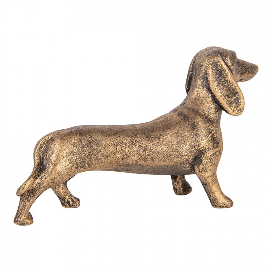 Decorative Figurine Dog 14x4x8 Cm Brown Plastic - 14*4*8 cm