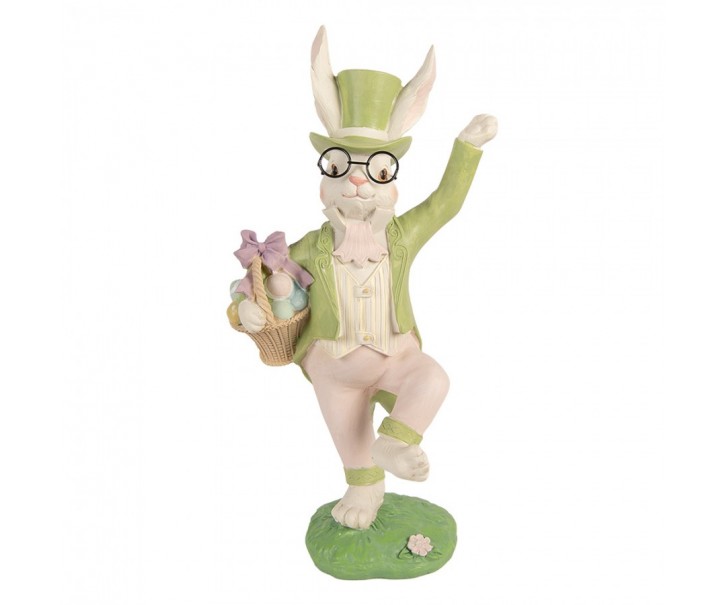Decorative Figurine Rabbit 19x15x36 Cm White Plastic - 19*15*36 cm Clayre & Eef