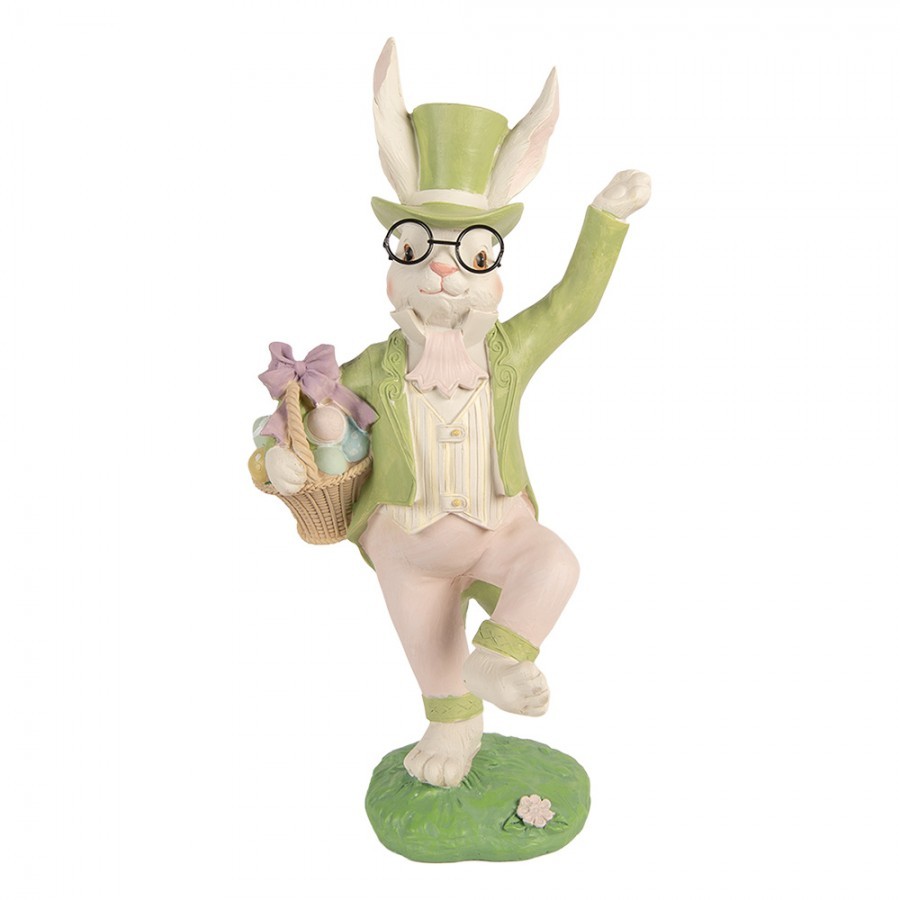 Decorative Figurine Rabbit 19x15x36 Cm White Plastic - 19*15*36 cm