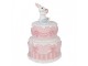 Dekorace růžový dort s králíčkem a vajíčky - Ø 18*28 cm Clayre & Eef