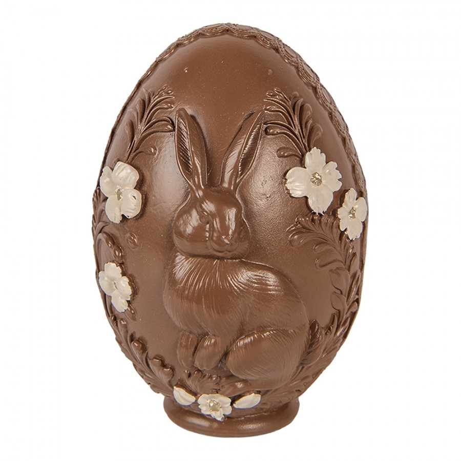 Levně Čoko vajíčko s králíčkem a květy Happy Easter - Ø 9*13 cm 6PR6012