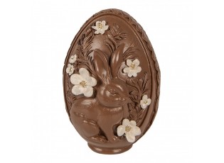 Dekorativní čoko vajíčko s králíčkem a květy - Ø 9*13 cm