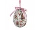 9ks dekorace bílé závěsné vajíčko s květy Spring Egg - Ø 5*8 cm Clayre & Eef