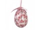 9ks dekorace bílo-růžové závěsné vajíčko s květy Spring Egg - Ø 5*8 cm Clayre & Eef