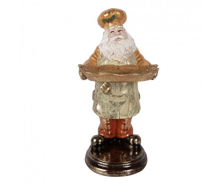 Christmas Decoration Figurine Santa Claus 15x18x31 Cm Beige Plastic - 15*18*31 cm Clayre & Eef