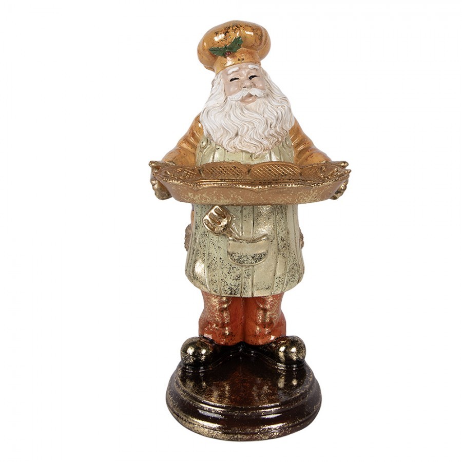 Christmas Decoration Figurine Santa Claus 15x18x31 Cm Beige Plastic - 15*18*31 cm