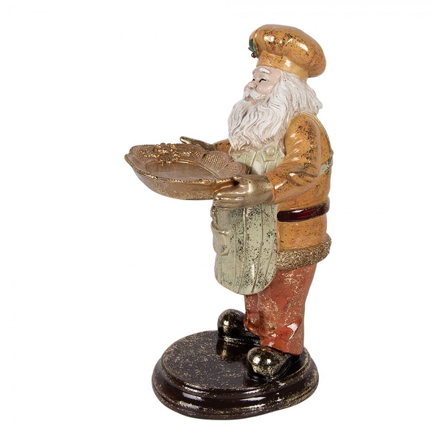 Christmas Decoration Figurine Santa Claus 15x18x31 Cm Beige Plastic - 15*18*31 cm