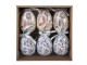 6ks dekorace bílé a béžové závěsné vajíčko s květy Spring Egg - Ø 7*10 cm Clayre & Eef