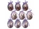 9ks dekorace fialové závěsné vajíčko s králíčky Spring Egg - Ø 5*8 cm Clayre & Eef