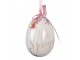 9ks dekorace bílé závěsné vajíčko s květy Hello Spring Egg - Ø 5*8 cm Clayre & Eef