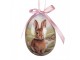 6ks dekorace barevné závěsné vajíčko s králíčky Spring Egg - Ø 5*8 cm Clayre & Eef