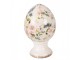 Béžové keramické vajíčko na podstavci s růžemi Rosina M - Ø 12*19 cm Clayre & Eef